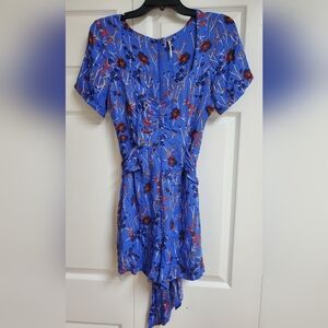 Free People Bet You Do Romper/Blue Floral